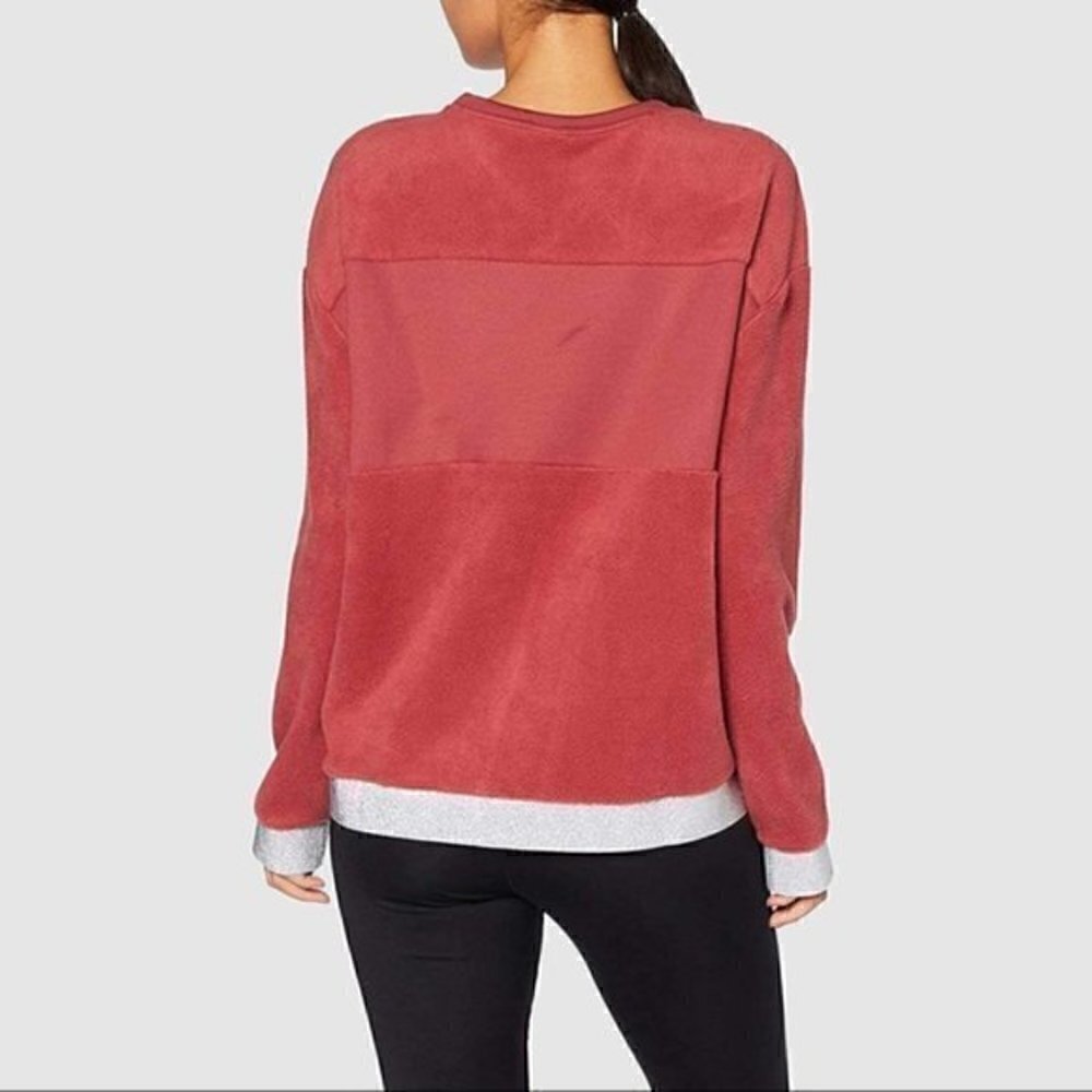 Nike Therma Icon Clash Fleece Crew Neck Pullover Red Sz XS - Picture 2 of 9